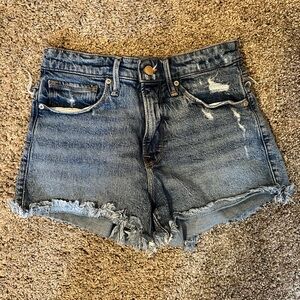 Good American Blue Distressed Jean Shorts